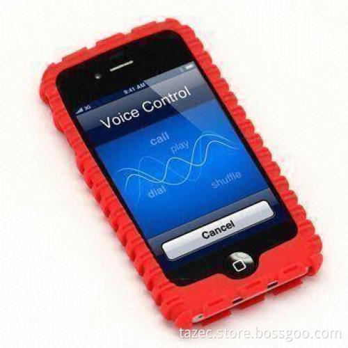 Silicone Mobile Phone Case for iPhone 4, Available in Red Color